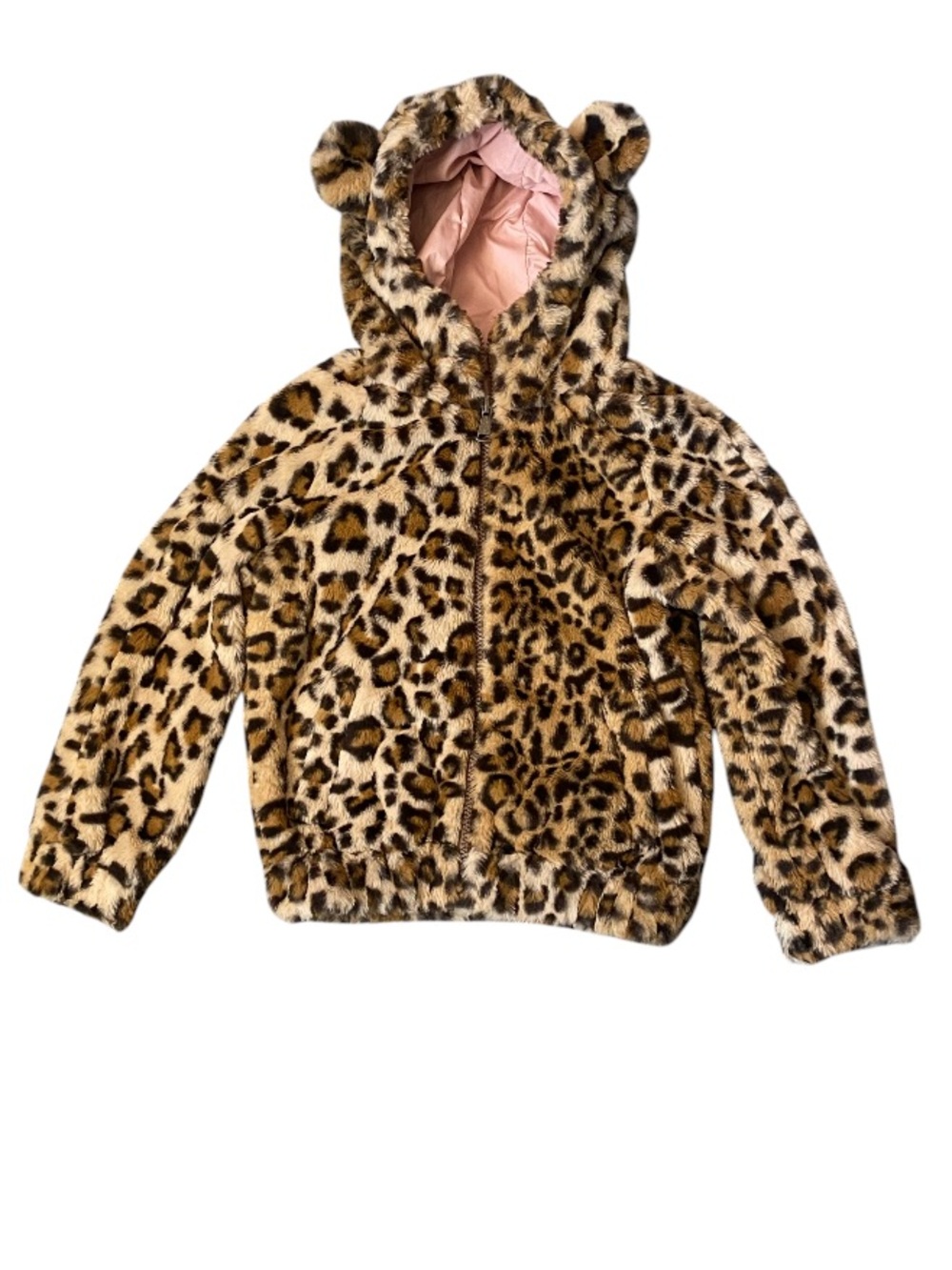 Tucker + Tate Faux Fur Leopard Hooded Jacket with Ears on Hood